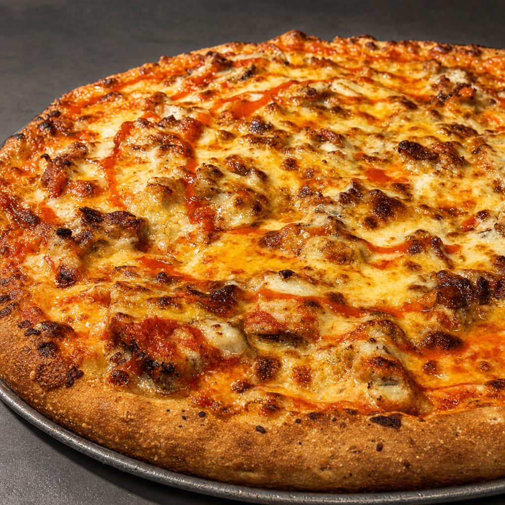 Buffalo Chicken with Ranch Pizza.