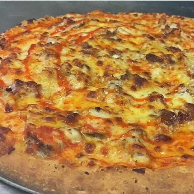 Buffalo Chicken with Ranch Pizza.